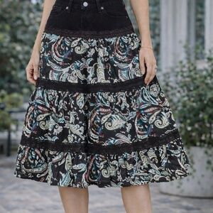 NWT D. Jeans Paisley Skirt